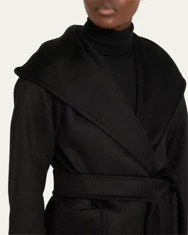 Max Mara Rialto Camel Hair Belted Short Hooded Coat | Thumbnail 5 Max Mara Rialto Camel Hair Belted Short Hooded Coat | Thumbnail 5