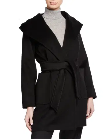 Max Mara Rialto Camel Hair Belted Short Hooded Coat | Thumbnail 8 Max Mara Rialto Camel Hair Belted Short Hooded Coat | Thumbnail 8