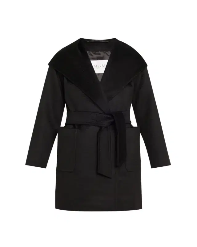Max Mara Rialto Camel Hair Belted Short Hooded Coat