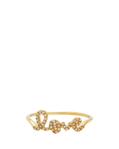 Sydney Evan 14k Gold Diamond Love Script Ring | Thumbnail 1