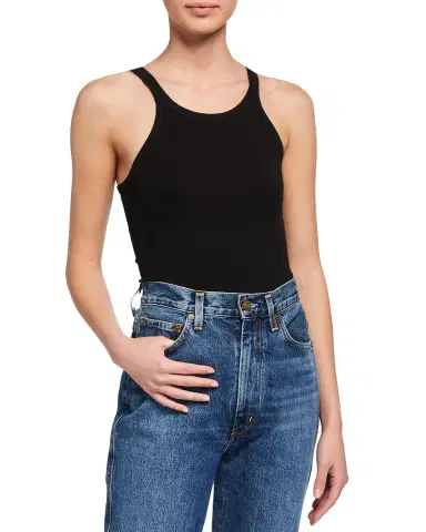 RE/DONE Ribbed Scoop-Neck Fitted Tank | Thumbnail 4