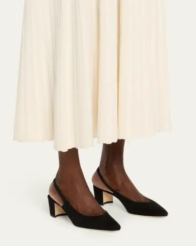 Manolo Blahnik 50mm Allurasa Suede Slingback Pump | Thumbnail 2