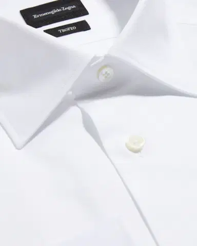 Zegna Men's Trofeo Solid Regular-Fit Dress Shirt | Thumbnail 3