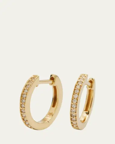 Sydney Evan 14k Diamond Small Huggie Hoop Earrings | Thumbnail 3