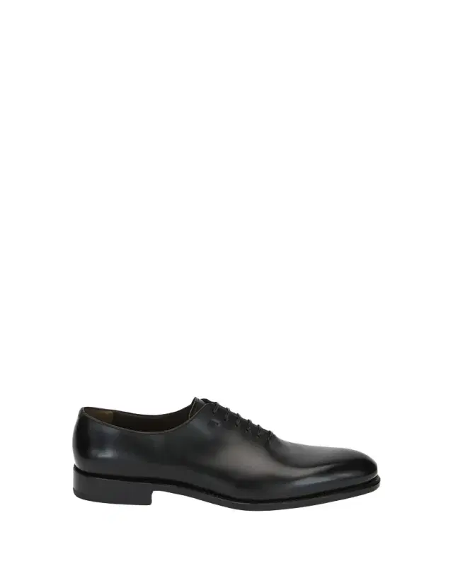 Ferragamo Men's Angiolo Tramezza Whole-Cut Leather Lace-Up Shoes