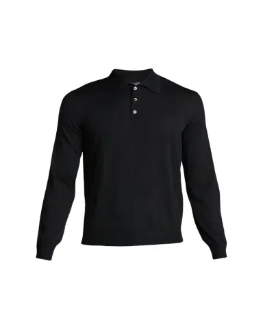 Bergdorf Goodman Long-Sleeve Cashmere Polo Sweater | Thumbnail 1