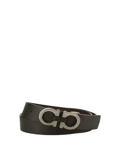 Ferragamo Moufflon Adjustable & Reversible Double-Gancini Buckle Leather Belt | Thumbnail 1