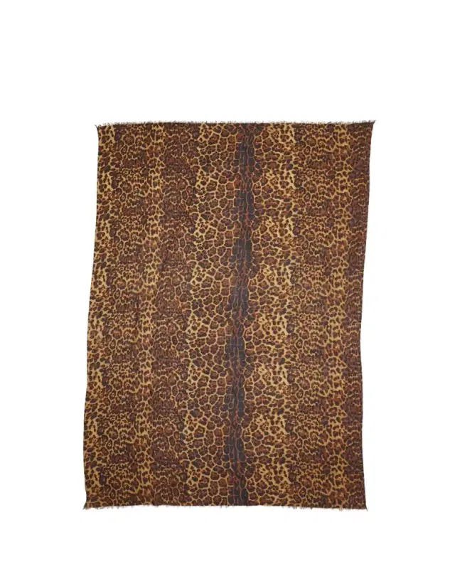 Sofia Cashmere Lightweight Cashmere Leopard-Print Scarf
