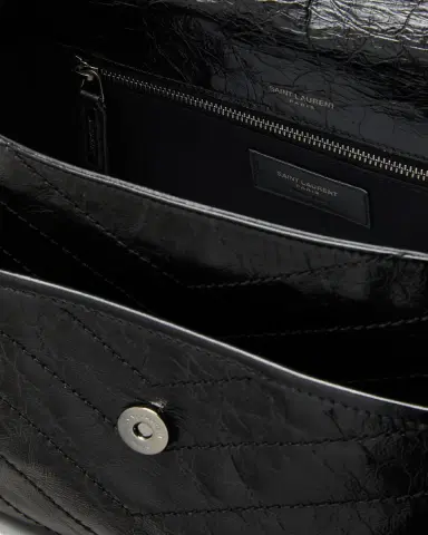 Saint Laurent Niki Medium Flap YSL Shoulder Bag in Crinkled Leather | Thumbnail 4 Saint Laurent Niki Medium Flap YSL Shoulder Bag in Crinkled Leather | Thumbnail 4