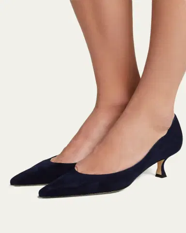 Manolo Blahnik 50mm Srila Suede Kitten Heel Pumps | Thumbnail 2 Manolo Blahnik 50mm Srila Suede Kitten Heel Pumps | Thumbnail 2