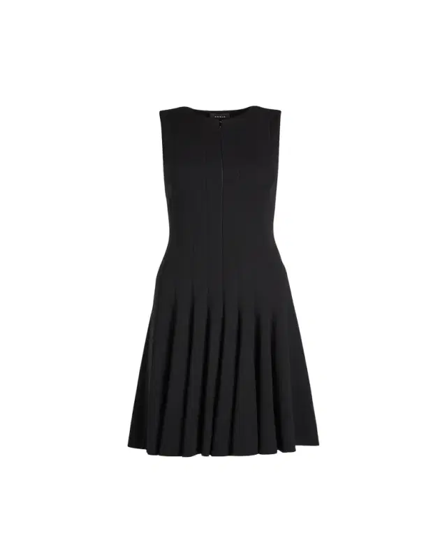 Akris Sleeveless Zip-Front Seamed A-Line Dress