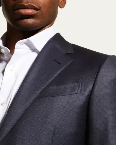 Zegna Men's Wool Tic-Weave Suit | Thumbnail 5 Zegna Men's Wool Tic-Weave Suit | Thumbnail 5