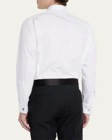 Charvet Men's Pique-Bib French Cuff Dress Shirt | Thumbnail 3 Charvet Men's Pique-Bib French Cuff Dress Shirt | Thumbnail 3