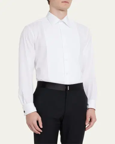 Charvet Men's Pique-Bib French Cuff Dress Shirt | Thumbnail 4 Charvet Men's Pique-Bib French Cuff Dress Shirt | Thumbnail 4