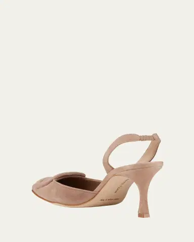 Manolo Blahnik Maysli Suede Buckle Slingback Pumps | Thumbnail 4
