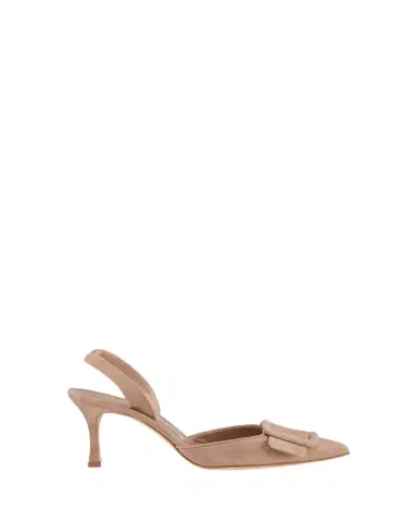 Manolo Blahnik Maysli Suede Buckle Slingback Pumps | Thumbnail 1