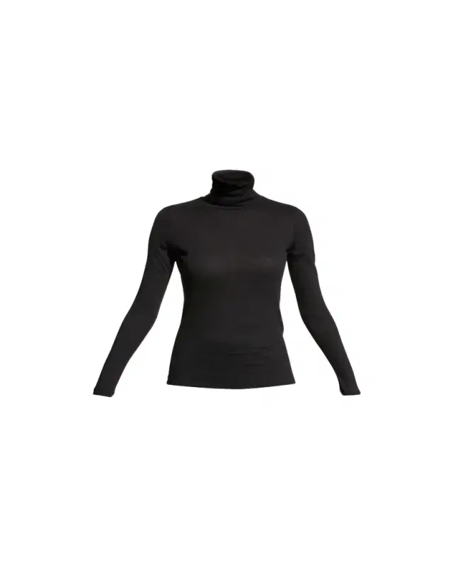 Cotton-Cashmere Long Sleeve Turtleneck Top
