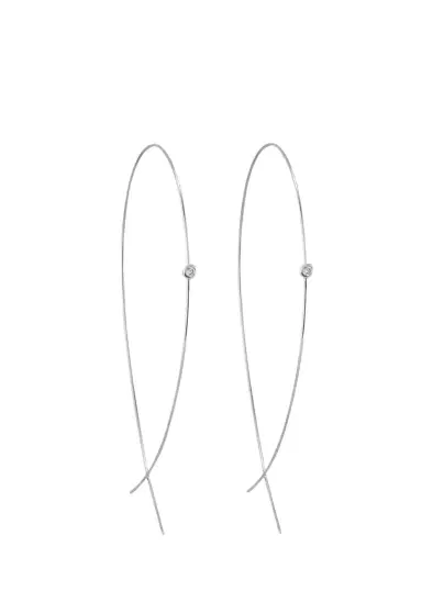 Lana 14K Gold Large Upside Down Hoops with Diamonds | Thumbnail 1