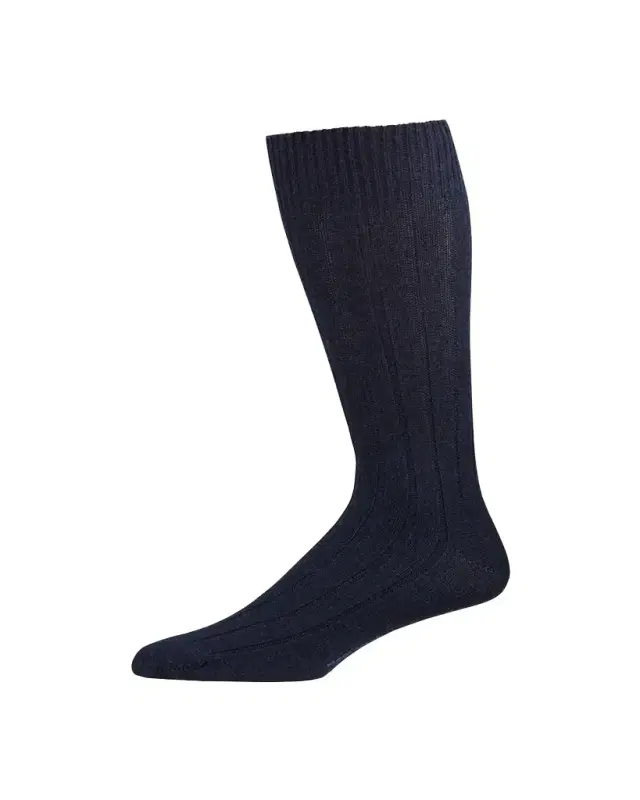 Men's Ribbed Cashmere Dress Socks