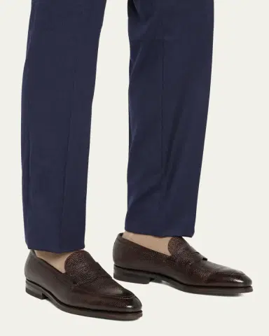Bontoni Men's Principe Grain Loafer Pebble Rubber Sole | Thumbnail 2