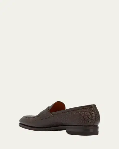 Bontoni Men's Principe Grain Loafer Pebble Rubber Sole | Thumbnail 4