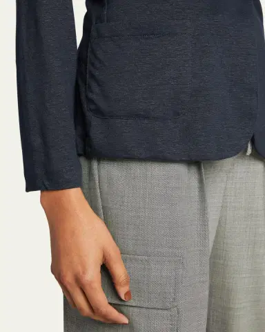 MAJESTIC FILATURES Stretch Linen One-Button Blazer | Thumbnail 5 MAJESTIC FILATURES Stretch Linen One-Button Blazer | Thumbnail 5