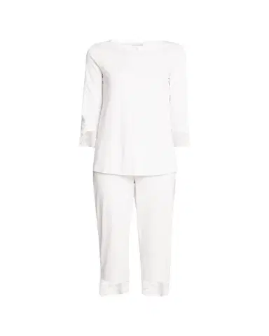 Hanro Moments Lace-Trim Cropped Pajama Set | Thumbnail 1 Hanro Moments Lace-Trim Cropped Pajama Set | Thumbnail 1