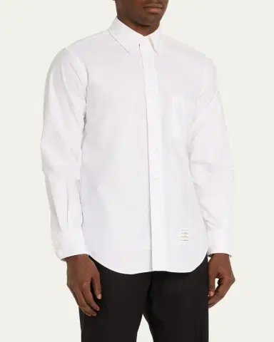Thom Browne Men's Classic Sport Shirt w/ Stripes | Thumbnail 4