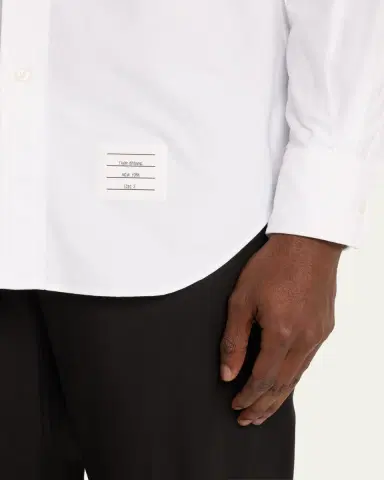 Thom Browne Men's Classic Sport Shirt w/ Stripes | Thumbnail 5