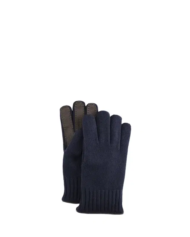 Men's Cashmere Jersey Gloves w/ Deerskin Palms
