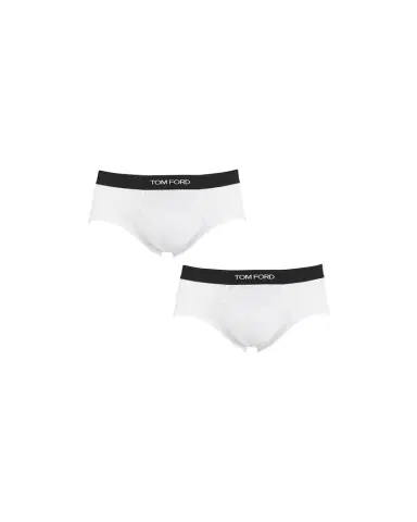 Tom Ford Men's 2-Pack Solid Jersey Logo-Waist Briefs | Thumbnail 1