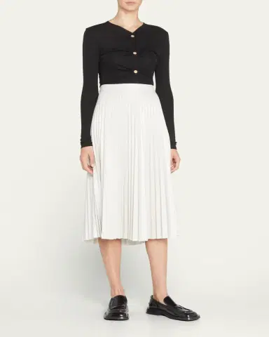 Proenza Schouler White Label Pleated Vegan Leather Midi Skirt | Thumbnail 2