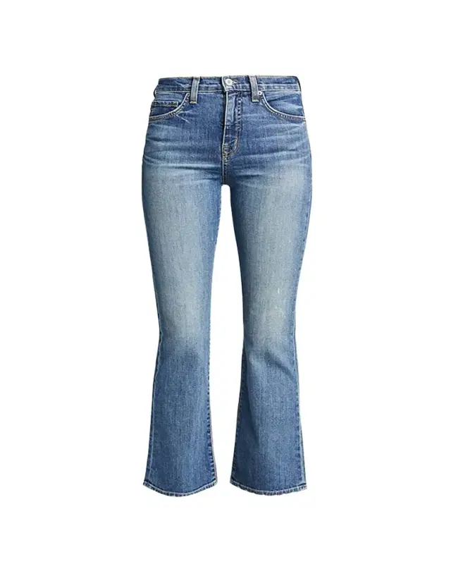 Mid-Rise Bootcut Crop Jeans