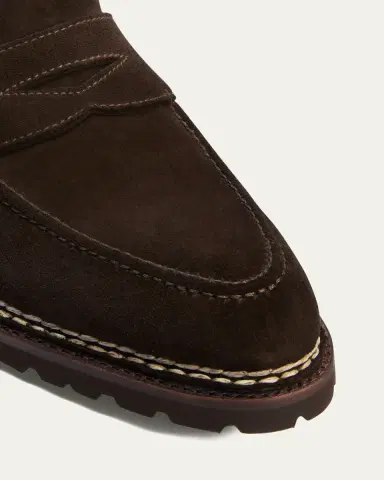 Bontoni Men's Principe Lug Sole Suede Penny Loafers | Thumbnail 5