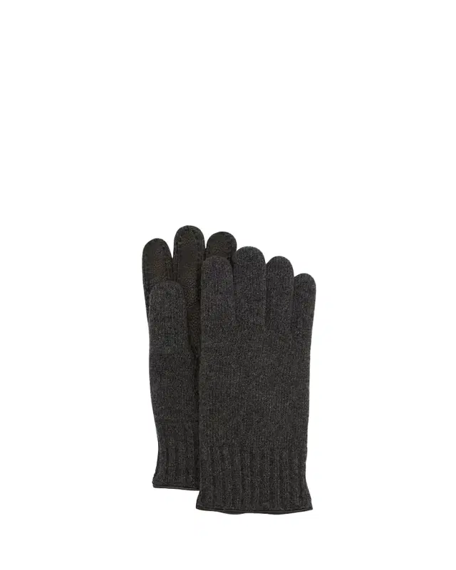 Men's Cashmere Jersey Gloves w/ Deerskin Palms