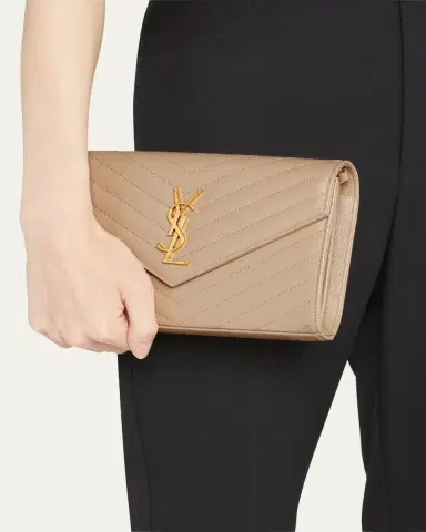 Saint Laurent YSL Monogram Large Wallet on Chain in Grained Leather | Thumbnail 6 Saint Laurent YSL Monogram Large Wallet on Chain in Grained Leather | Thumbnail 6
