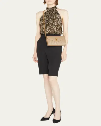 Saint Laurent YSL Monogram Large Wallet on Chain in Grained Leather | Thumbnail 9 Saint Laurent YSL Monogram Large Wallet on Chain in Grained Leather | Thumbnail 9