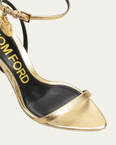 Tom Ford Lock Metallic Stiletto Sandals | Thumbnail 5 Tom Ford Lock Metallic Stiletto Sandals | Thumbnail 5