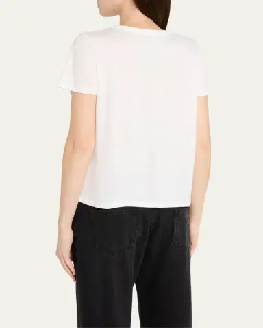 MAJESTIC FILATURES Short-Sleeve Semi-Relaxed Crewneck T-Shirt | Thumbnail 3