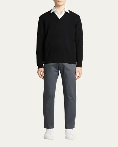 Bergdorf Goodman Men's Classic 12GG Cashmere V-Neck Sweater | Thumbnail 2 Bergdorf Goodman Men's Classic 12GG Cashmere V-Neck Sweater | Thumbnail 2