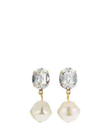 Jennifer Behr Tunis Crystal-Pearl Drop Earrings | Thumbnail 1