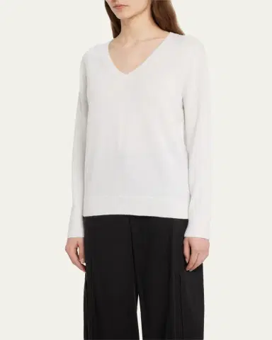 Vince Weekend V-Neck Cashmere Pullover Sweater | Thumbnail 4