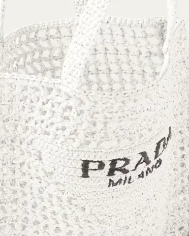 Prada Bicolor Woven Logo Shopper Tote Bag | Thumbnail 4 Prada Bicolor Woven Logo Shopper Tote Bag | Thumbnail 4