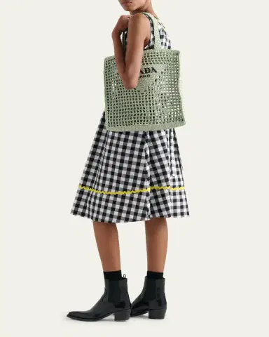 Prada Bicolor Woven Logo Shopper Tote Bag | Thumbnail 9 Prada Bicolor Woven Logo Shopper Tote Bag | Thumbnail 9