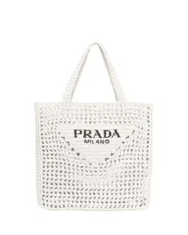 Prada Bicolor Woven Logo Shopper Tote Bag | Thumbnail 1 Prada Bicolor Woven Logo Shopper Tote Bag | Thumbnail 1