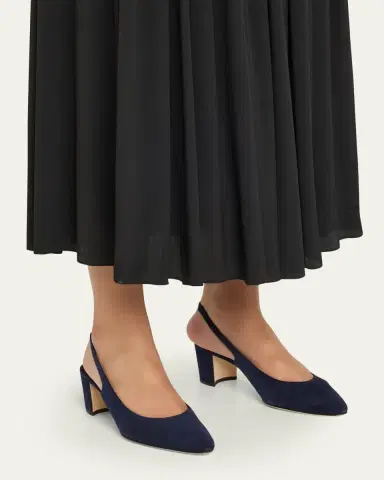 Manolo Blahnik Allurasan Suede Slingback Pumps | Thumbnail 2