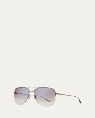 BARTON PERREIRA Chevalier Semi-Rimless Metal Aviator Sunglasses | Thumbnail 2