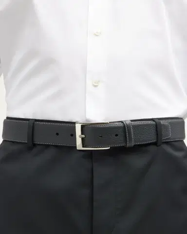 Simonnot Godard Men's Lagun Grained Leather Belt, 40mm | Thumbnail 2