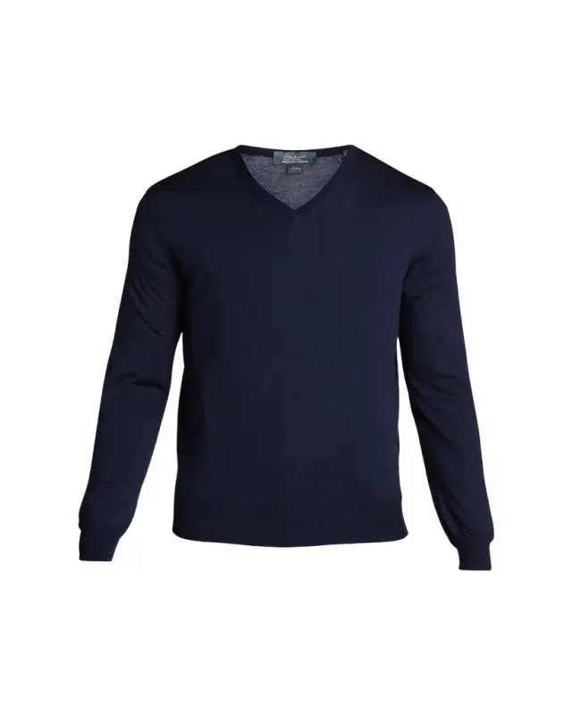 Men's Solid Cashmere V-Neck Sweater