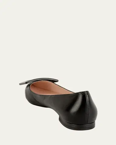 Roger Vivier Gommettine Leather Ballet Flats with Tonal Buckle | Thumbnail 3 Roger Vivier Gommettine Leather Ballet Flats with Tonal Buckle | Thumbnail 3
